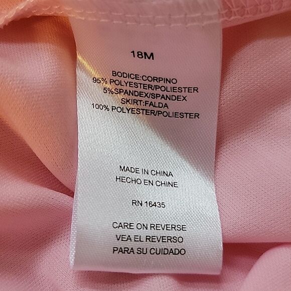 YOUNG HEARTS PINK AND WHITE STRIPED CAT TULLE DRESS WITH PANTIES, SIZE 18 MONTHS - Picture 5 of 9